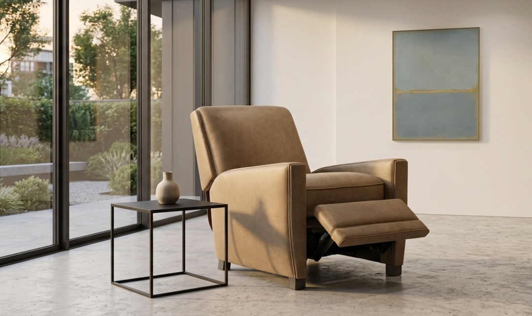 Bernhardt Bastille Tailored Leather Push-Back Recliner Chair-Jennifer