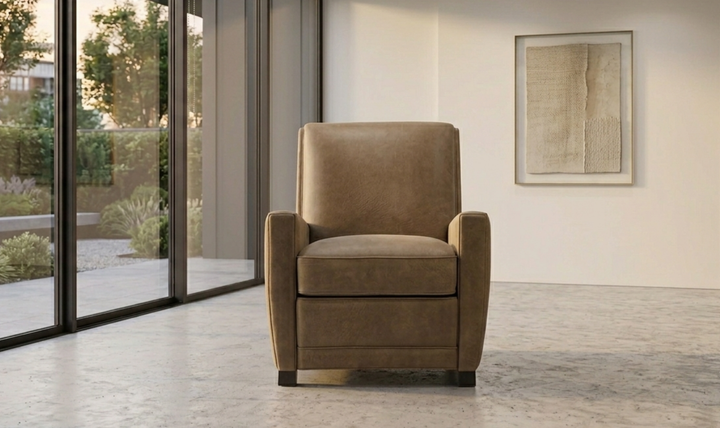 Bernhardt Bastille Tailored Leather Push-Back Recliner Chair-Jennifer