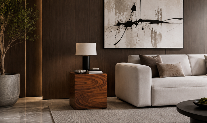 Bernhardt Brasea Wooden Square Side Table-Jennifer Furniture