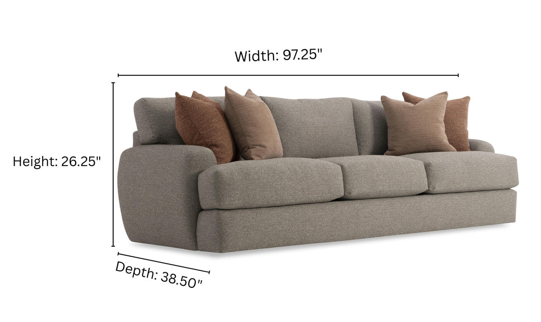 Bernhardt Cameron Fabric Sofa With Oversized Roll Arms