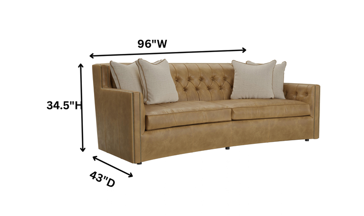 Bernhardt Candace Leather Sofa with Track Arms