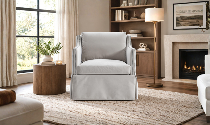 Bernhardt Delaney Fabric Swivel Chair-JenniferFurniture