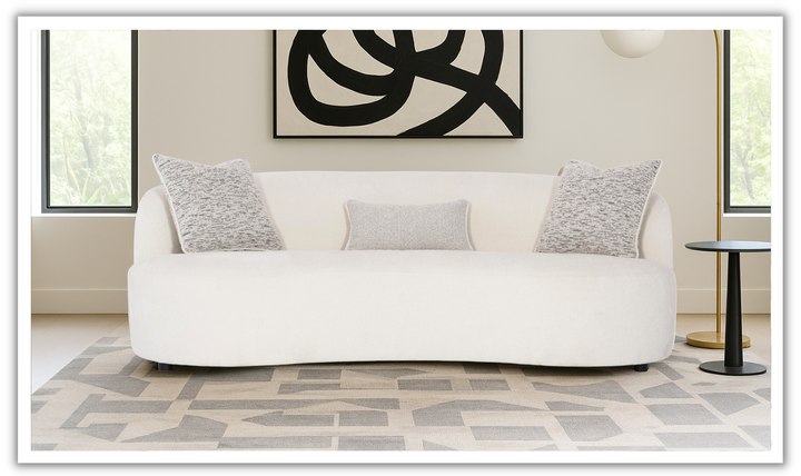 Bernhardt Elle 3-seater Fabric White Sofa with Feather Down Cushions-jennifer furniture