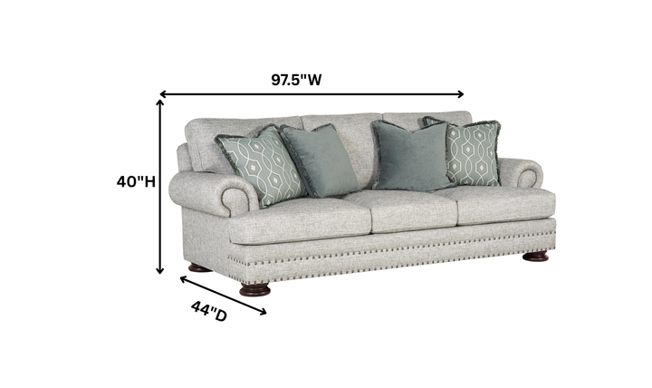Bernhardt Foster 3 Seater Sofa With Rolled Arms-Jennifer Furniture 