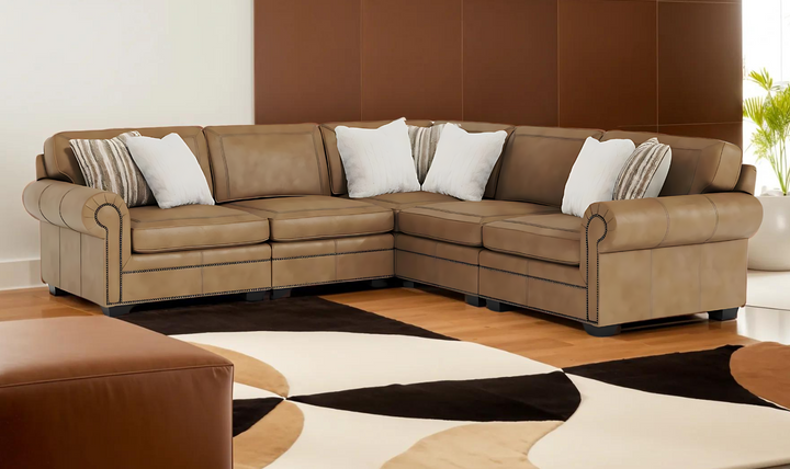 Bernhardt Grandview 5 Piece Sectional Sofa in Leather