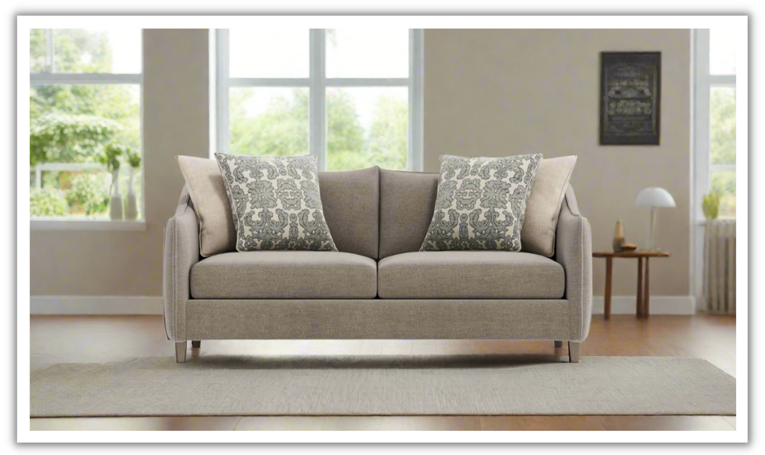 Bernhardt Joli 2-seater Fabric Gray Loveseat with 4 Pillows