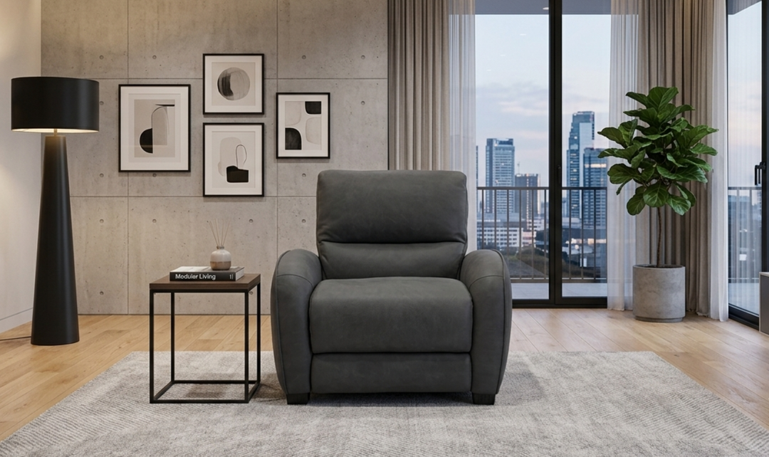 Bernhardt Kyra Leather Power Motion Recliner Chair-Jennifer