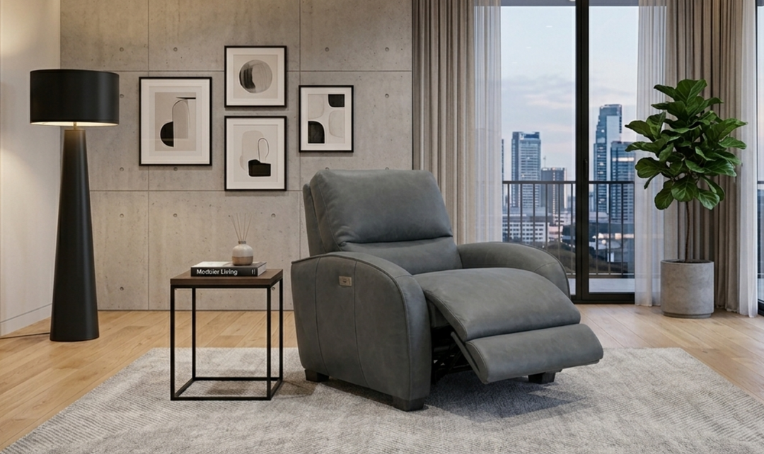 Bernhardt Kyra Leather Power Motion Recliner Chair-Jennifer