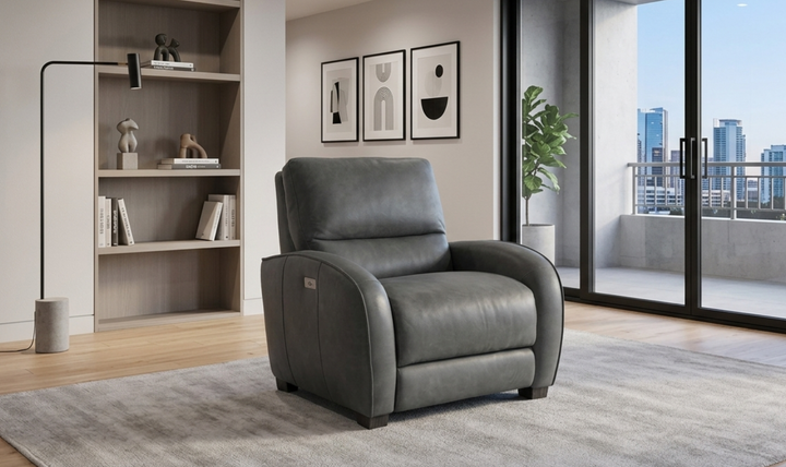 Bernhardt Kyra Leather Power Motion Recliner Chair-Jennifer