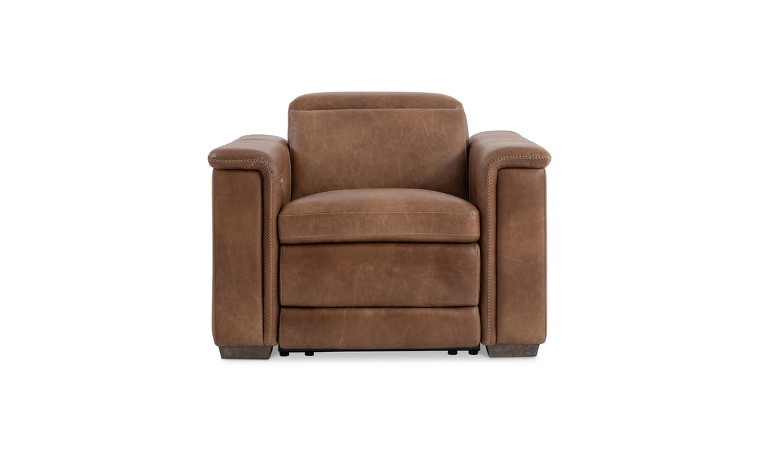 Bernhardt Lioni Leather Power Motion Chair with Pop-Up Headrest