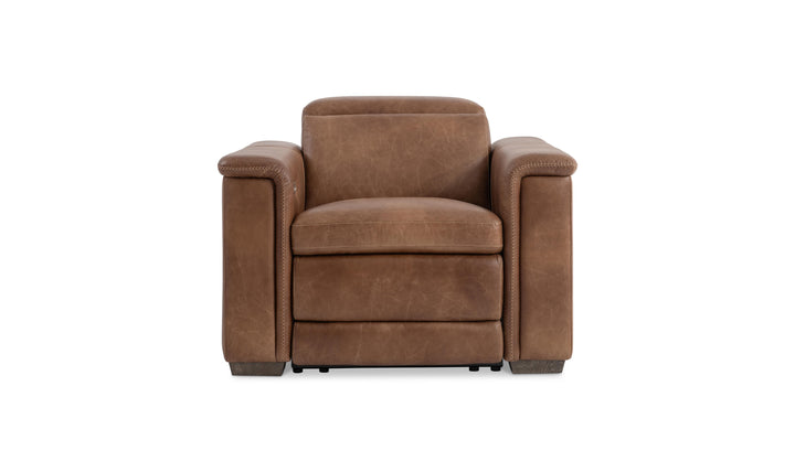 Bernhardt Lioni Leather Power Motion Chair with Pop-Up Headrest