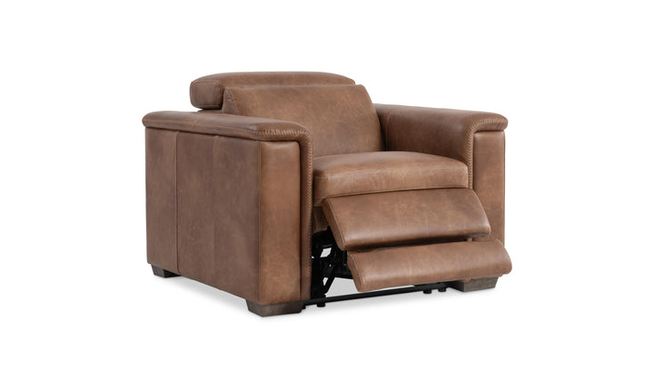 Bernhardt Lioni Leather Power Motion Chair with Pop-Up Headrest