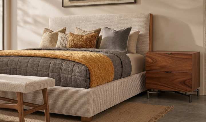 Bernhardt Loft Brasea Suar Wood Nightstand Collection with USB Charging-Jennifer