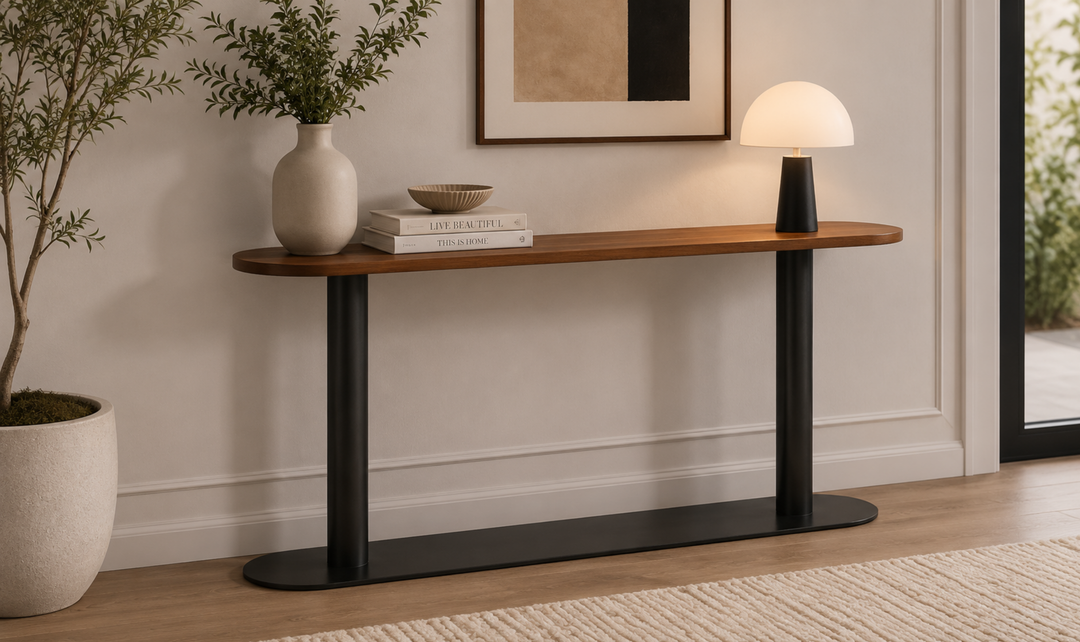 Bernhardt Loft Brasea Wood Console Table With Pedestal Base-Jennifer