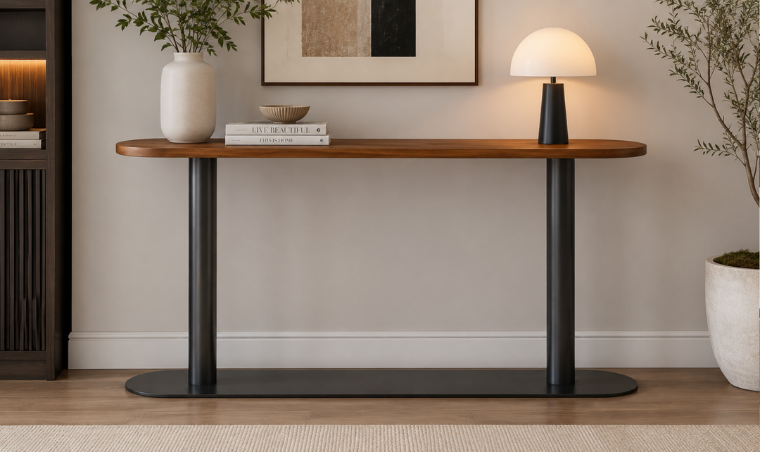 Bernhardt Loft Brasea Wood Console Table With Pedestal Base-Jennifer