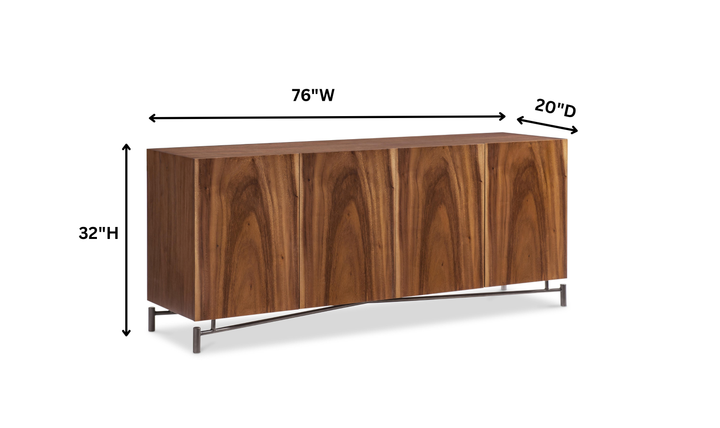 Bernhardt Loft Brasea Wood Credenza With Metal Base-Jennifer