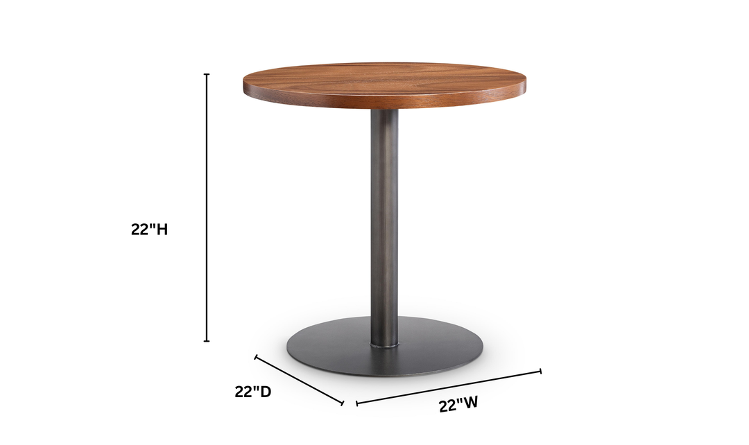 Bernhardt Loft Brasea Wood Side Table With Steel Base