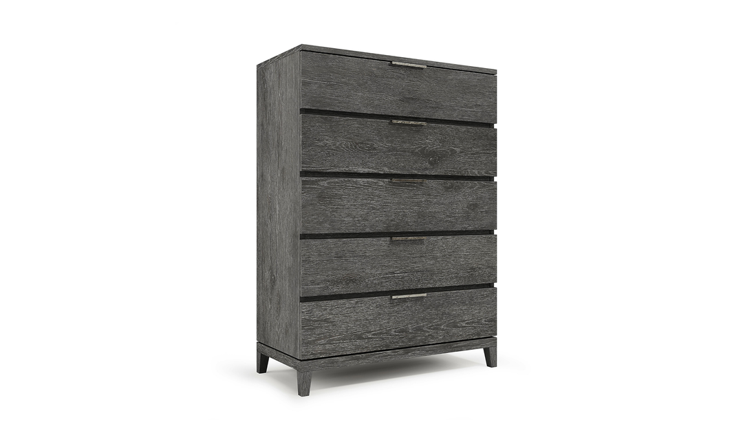 Bernhardt Menton 5 Drawers Wooden Chest in Sutton Black- Jennifer Furniture
