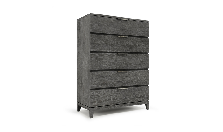 Bernhardt Menton 5 Drawers Wooden Chest in Sutton Black- Jennifer Furniture