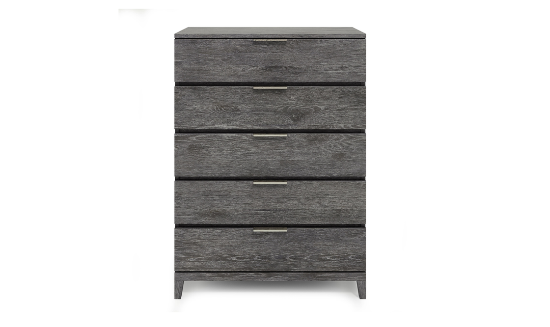 Bernhardt Menton 5 Drawers Wooden Chest in Sutton Black- Jennifer Furniture