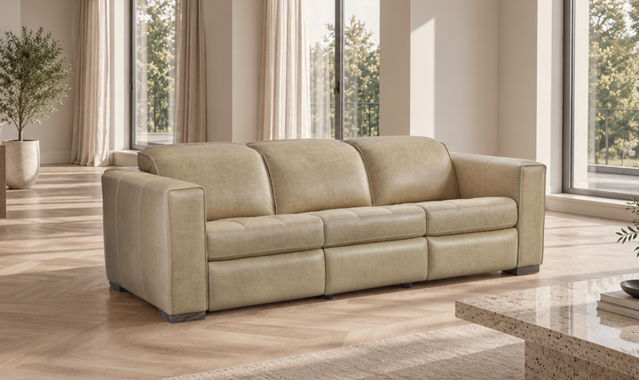 Bernhardt Nest Fabric Power Motion Sofa with Wide Track Arms in Beige-Jennifer Furniture