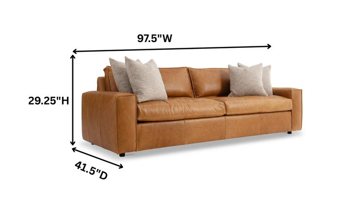 Bernhardt Nest Leather Sofa with Wide Track Arms-Jennifer