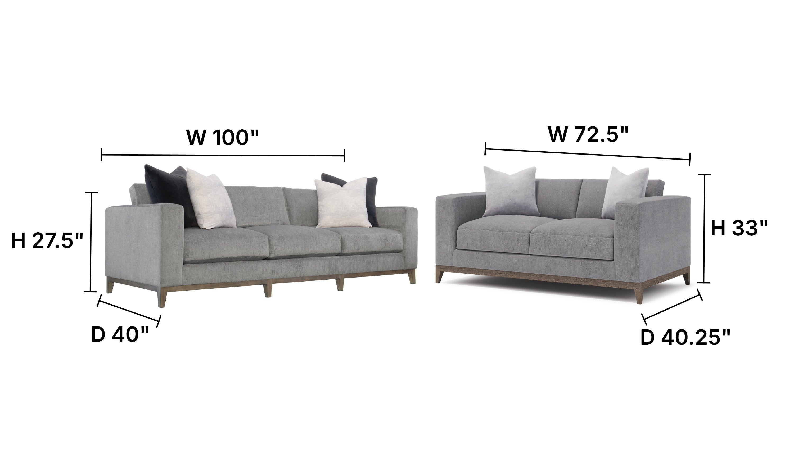 Bernhardt Noel Fabric Gray Living Room Set with Feather Down Cushion & Accent Throw Pillow-Jennifer Furniture