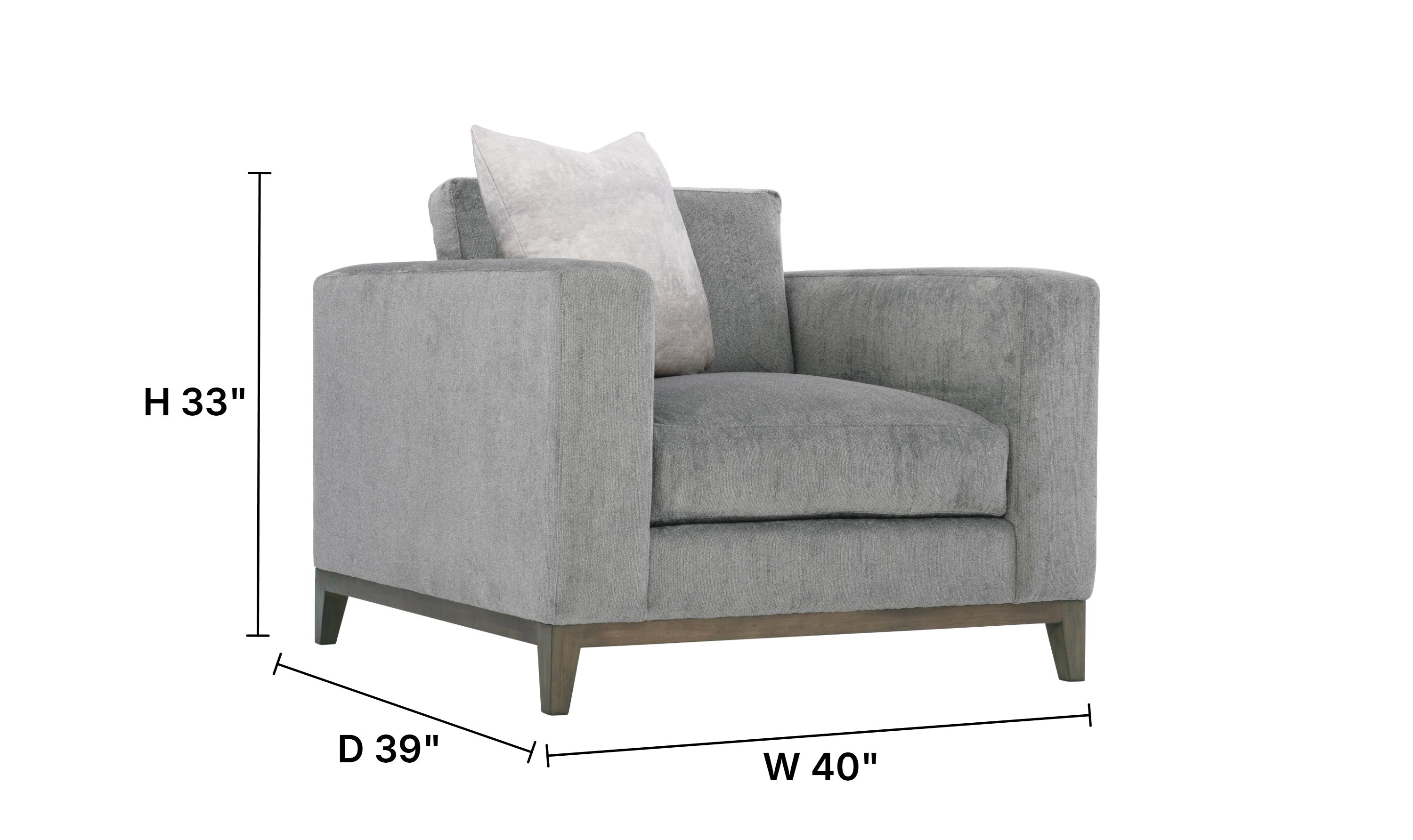 Bernhardt Noel Fabric Gray Living Room Set with Feather Down Cushion & Accent Throw Pillow-Jennifer Furniture