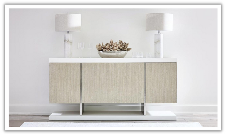 Bernhardt Solaria Brown Wood Sideboard with Storage Cabinets