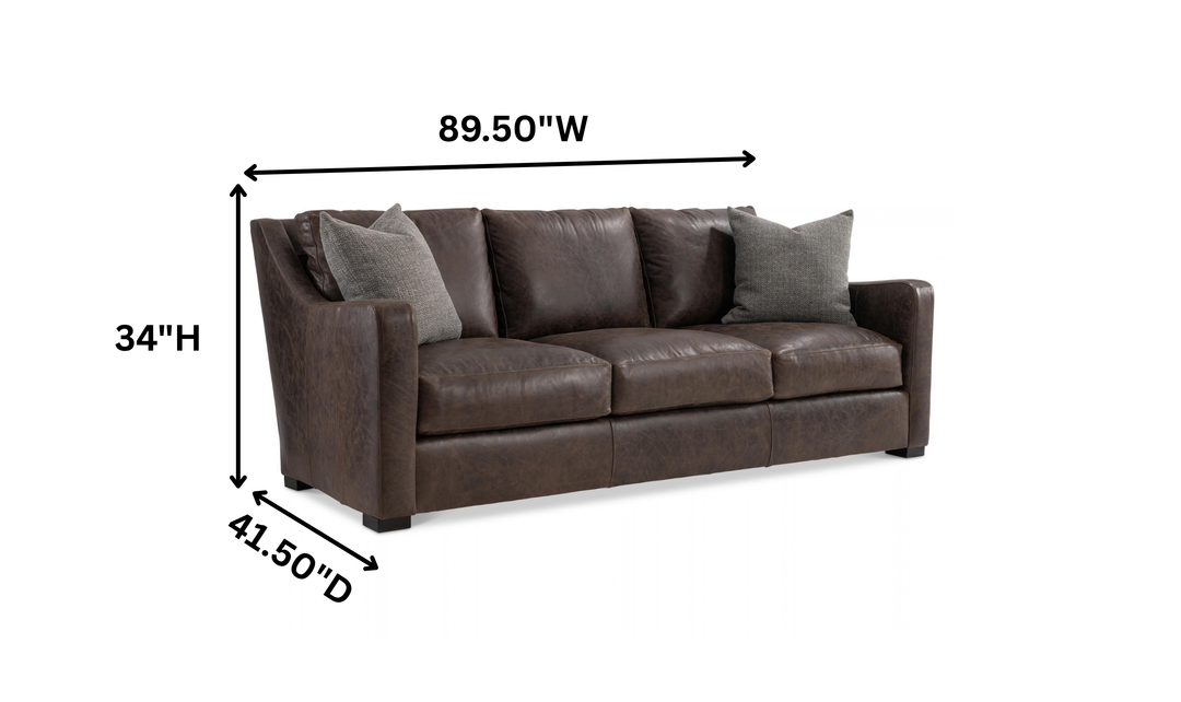 Bernhardt Ventura Dark Brown Leather Sofa