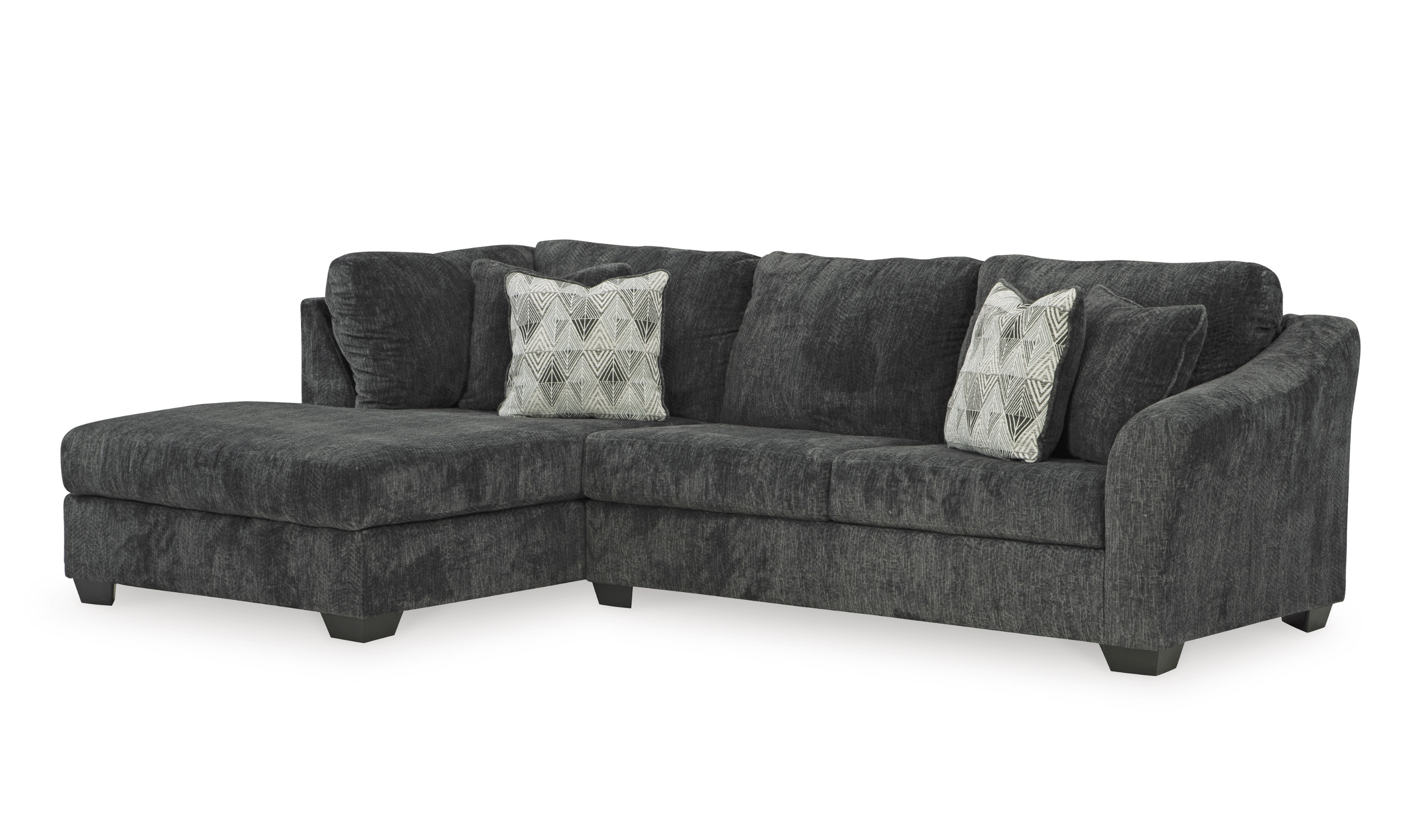 Modern Heritage Biddeford 2-Piece Fabric Sleeper Sectional With Chaise In Shadow