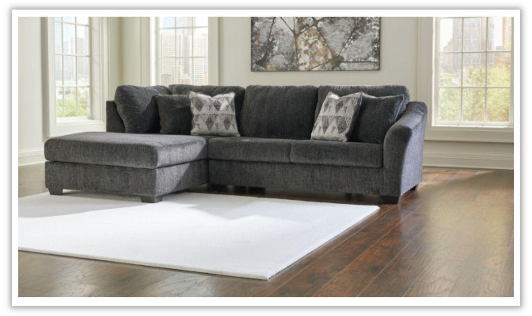 Biddeford 2-Piece Gray Sectional Sofa with Chaise