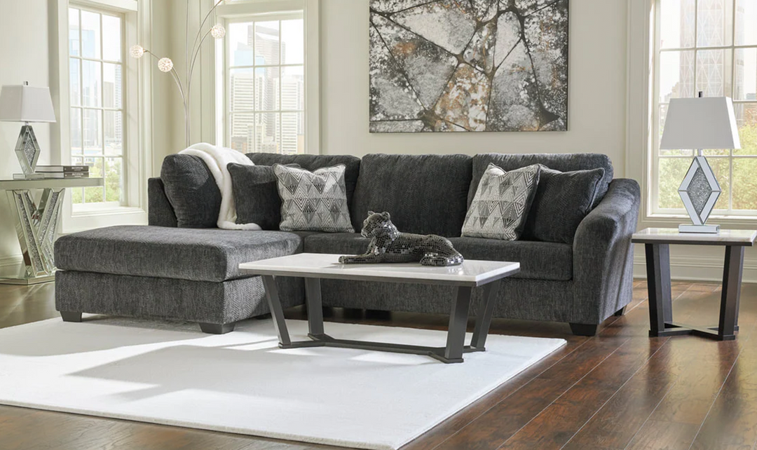 Biddeford 2-Piece Sleeper Sectional with Chaise In Shadow