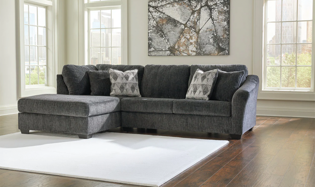 Biddeford 2-Piece Sleeper Sectional with Chaise In Shadow