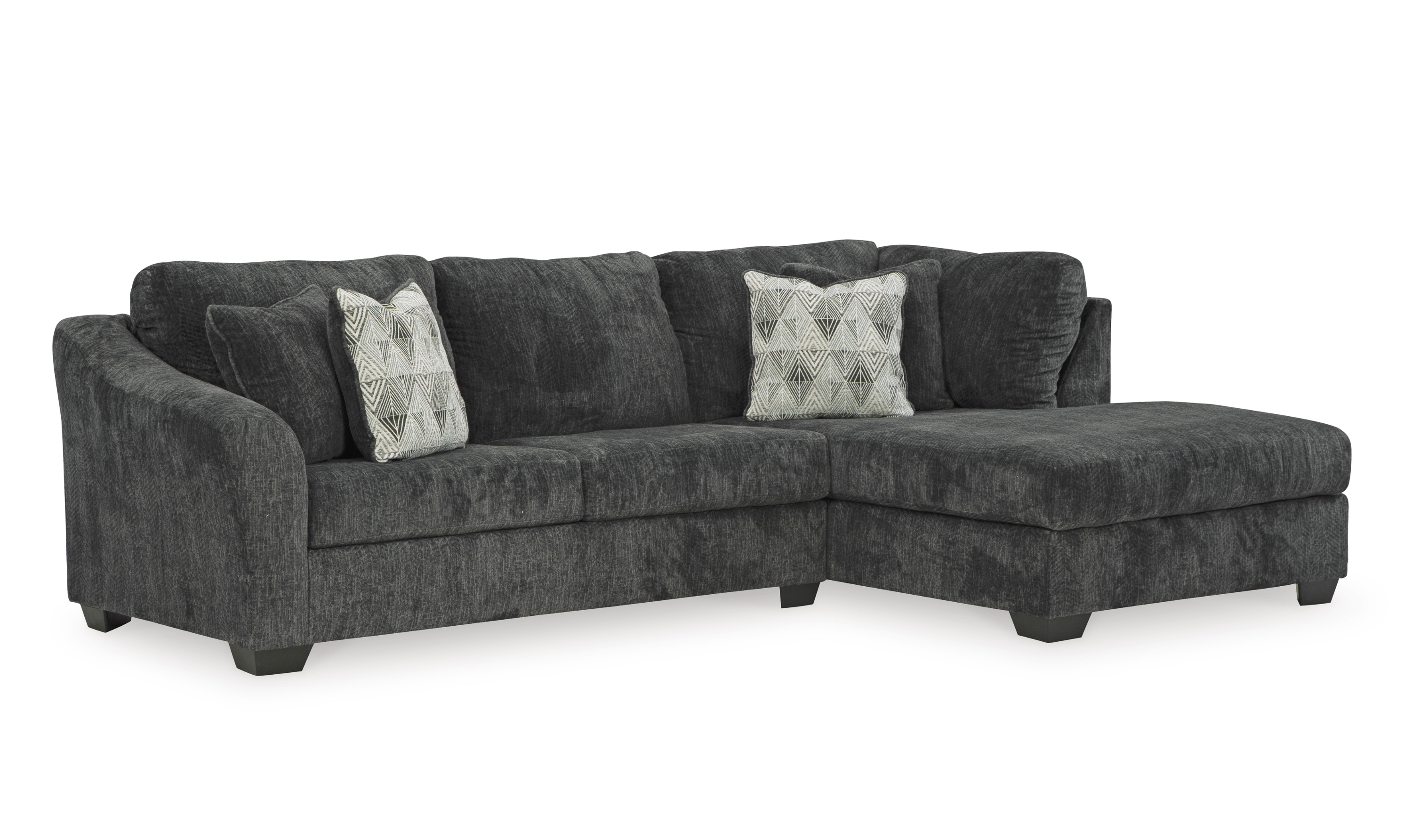 Modern Heritage Biddeford 2-Piece Fabric Sleeper Sectional With Chaise In Shadow