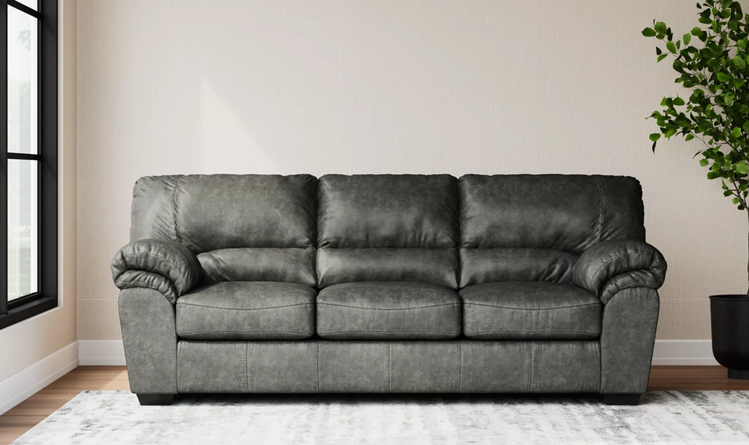 Modern Heritage Bladen 3-Seater Faux Leather Sofa With Cushion Arms