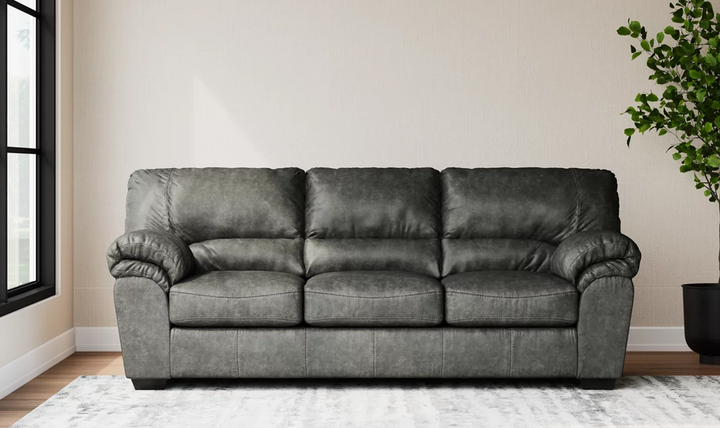 Modern Heritage Bladen 3-Seater Faux Leather Sofa With Cushion Arms