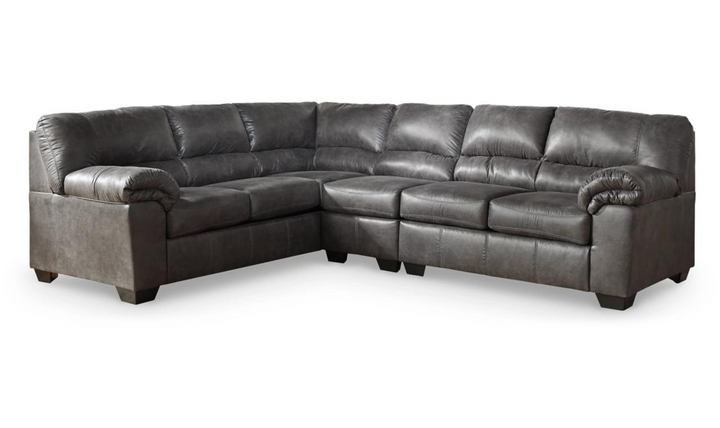 Modern Heritage Bladen L-Shaped Leather Sectional Sofa with Cushion Arms