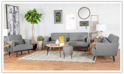 Blake Living Room Set in Gray