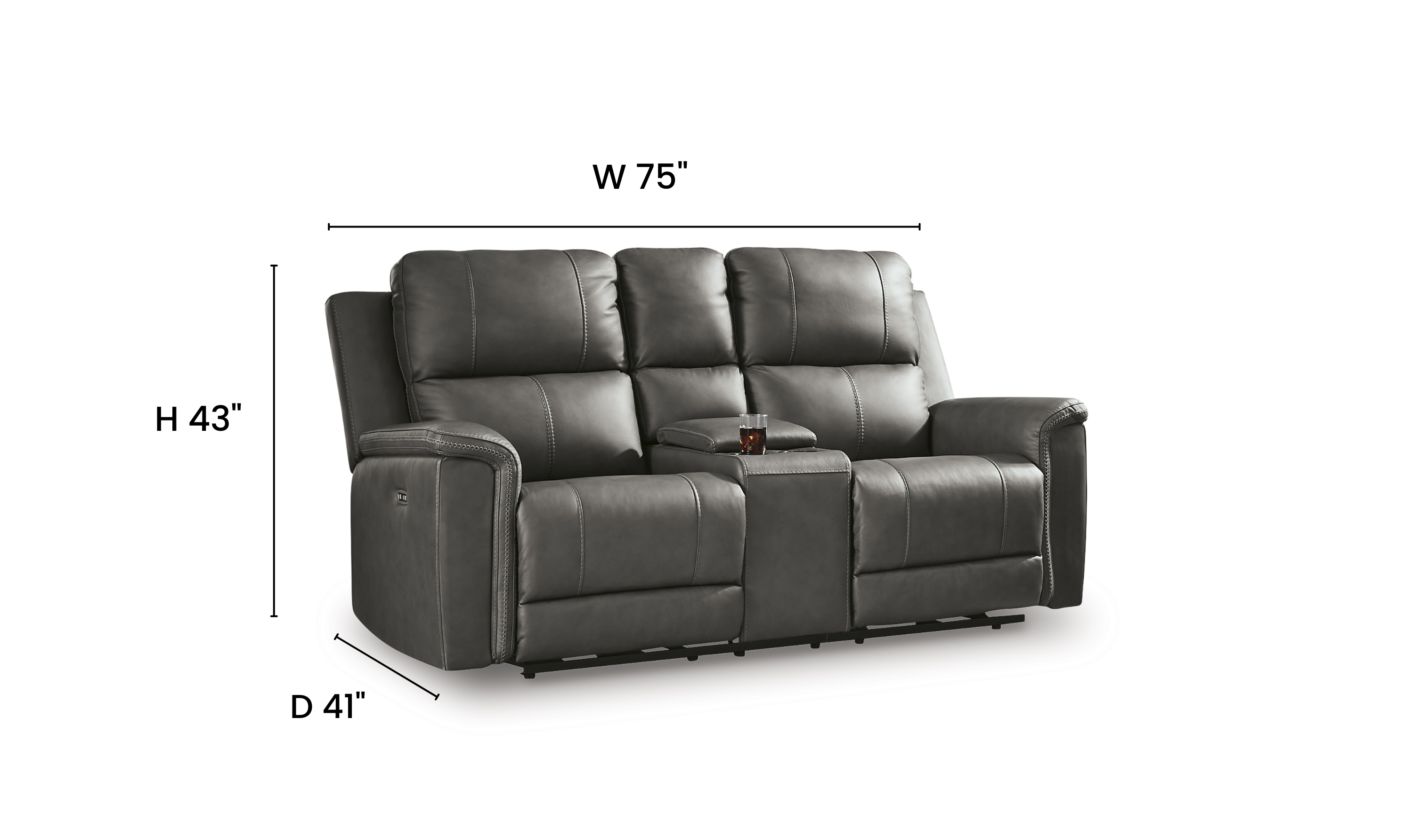 Modern Heritage Bleckley Power Recliner Loveseat With Adjustable Headrest - Jennifer Furniture