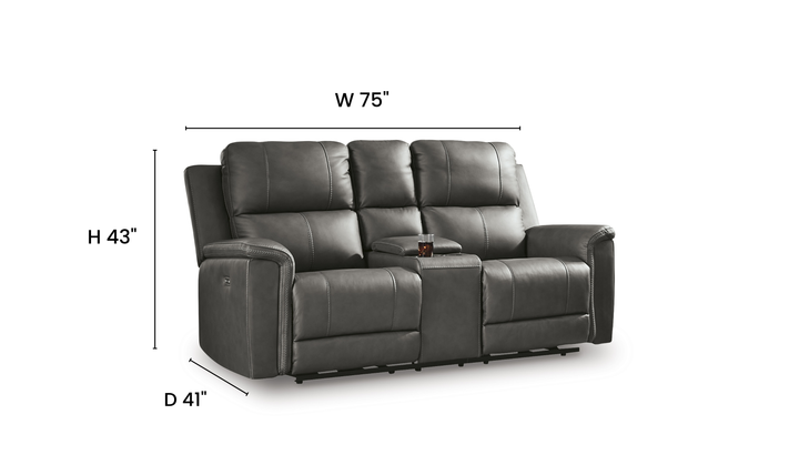 Modern Heritage Bleckley Power Recliner Loveseat With Adjustable Headrest - Jennifer Furniture