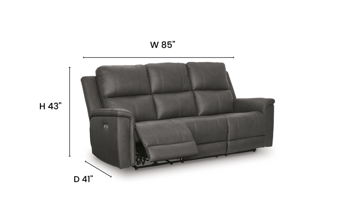 Modern Heritage Bleckley Power Recliner Sofa With Adjustable Headrest