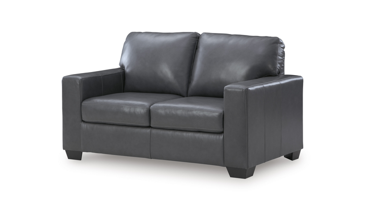 Modern Heritage Bolsena 2-Seater Leather Loveseat With Track Arms