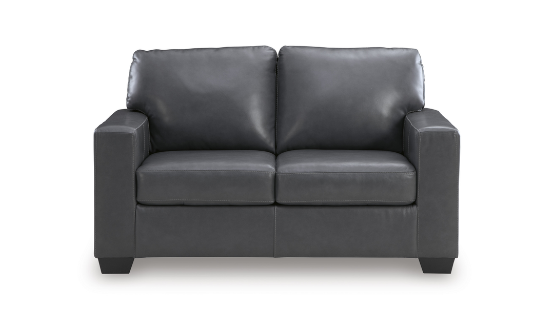 Modern Heritage Bolsena 2-Seater Leather Loveseat With Track Arms