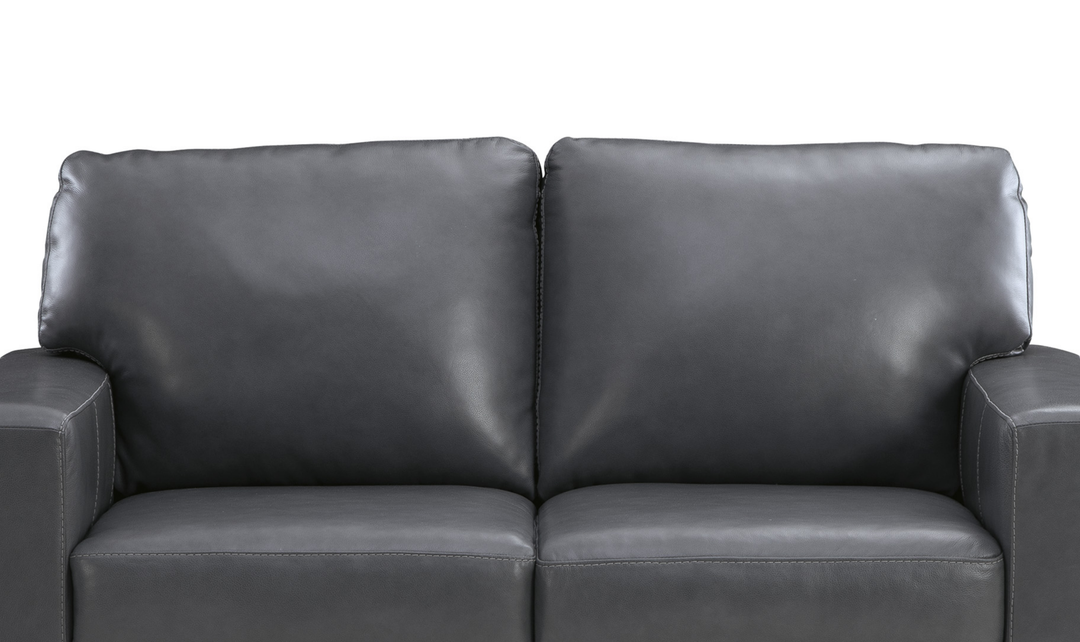 Modern Heritage Bolsena 2-Seater Leather Loveseat With Track Arms