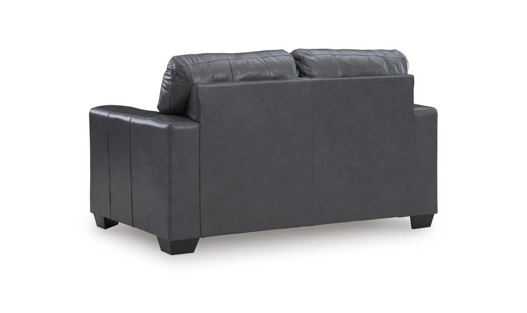 Modern Heritage Bolsena 2-Seater Leather Loveseat With Track Arms