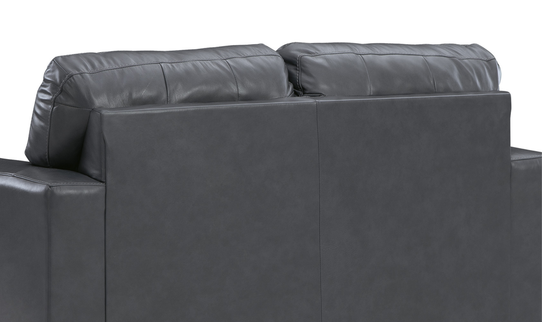 Modern Heritage Bolsena 2-Seater Leather Loveseat With Track Arms