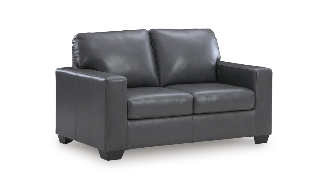 Modern Heritage Bolsena 2-Seater Leather Loveseat With Track Arms