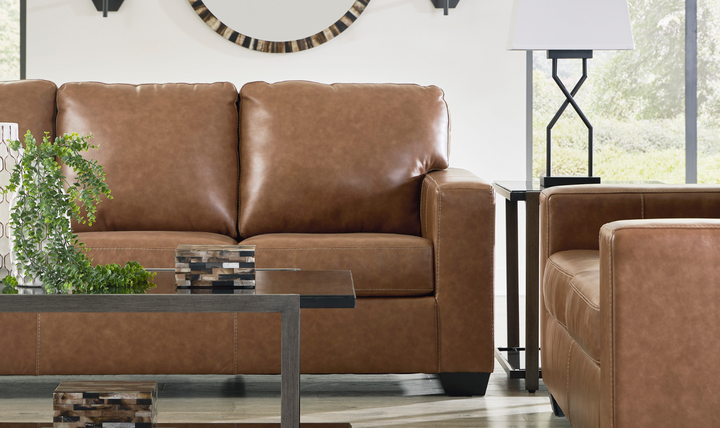 Bolsena 3-Seater Brown Leather Sofa Sleeper (Queen Size)