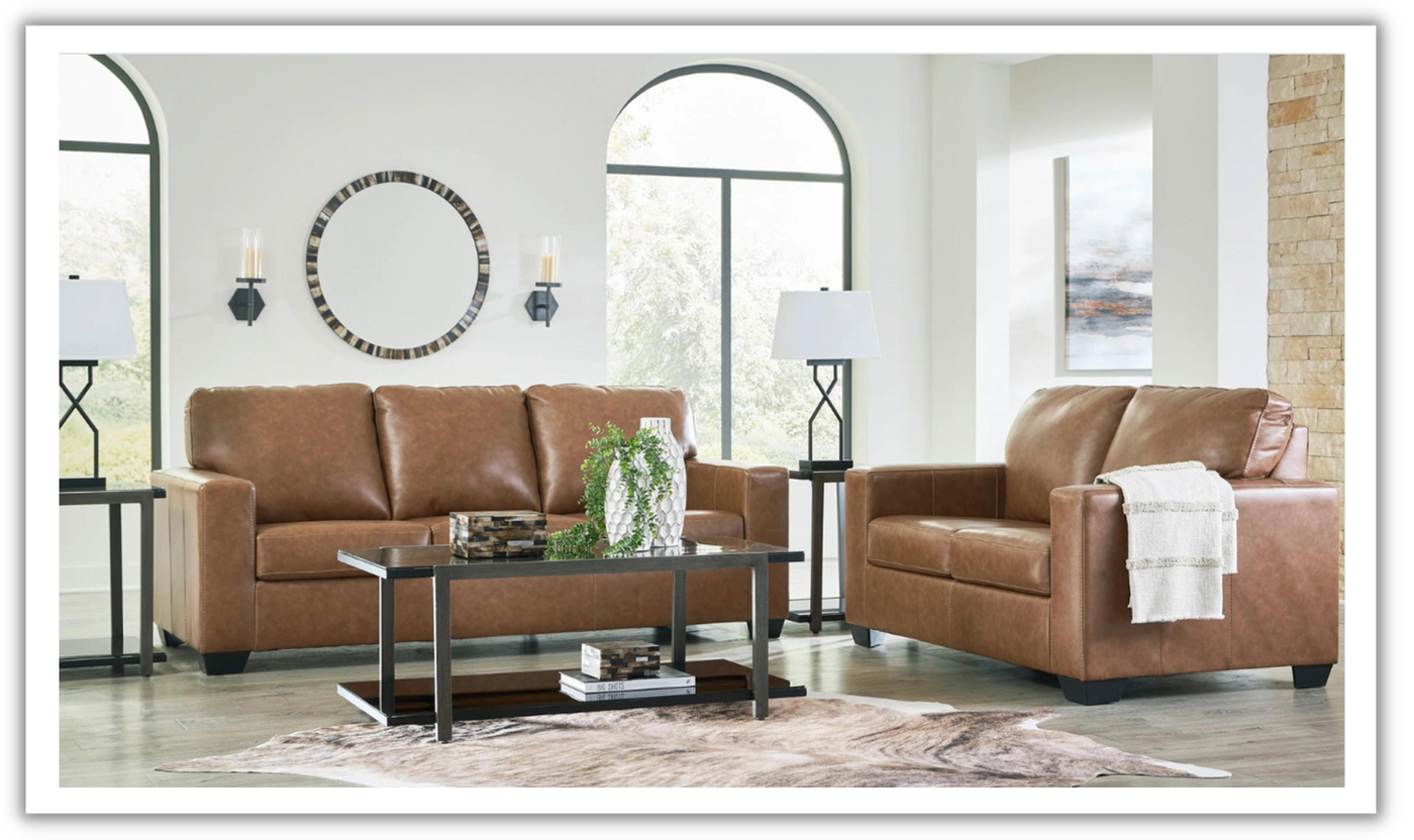 Bolsena Brown Leather Living Room Set